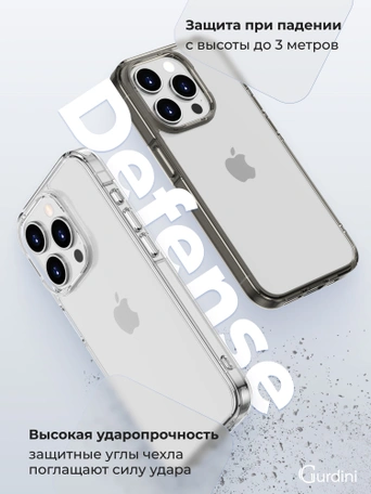 Чехол накладка iPhone 15 Pro Max 6.7" Gurdini Alba Series Protective Clear