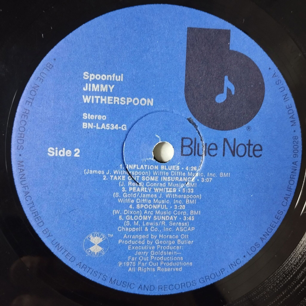 Винтажная виниловая пластинка LP Jimmy Witherspoon Spoonful (USA 1975)