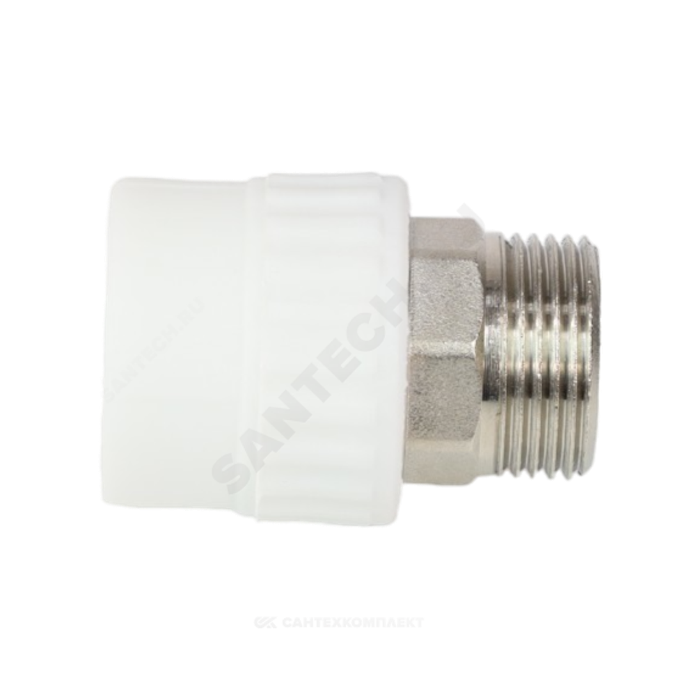 Муфта PP-R комбинированная белая Дн 75х2 1/2" НР под ключ VALFEX 10135075