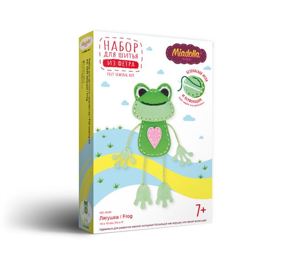 Набор для шитья игрушки Лягушка 16 см, Miadolla KD-0340