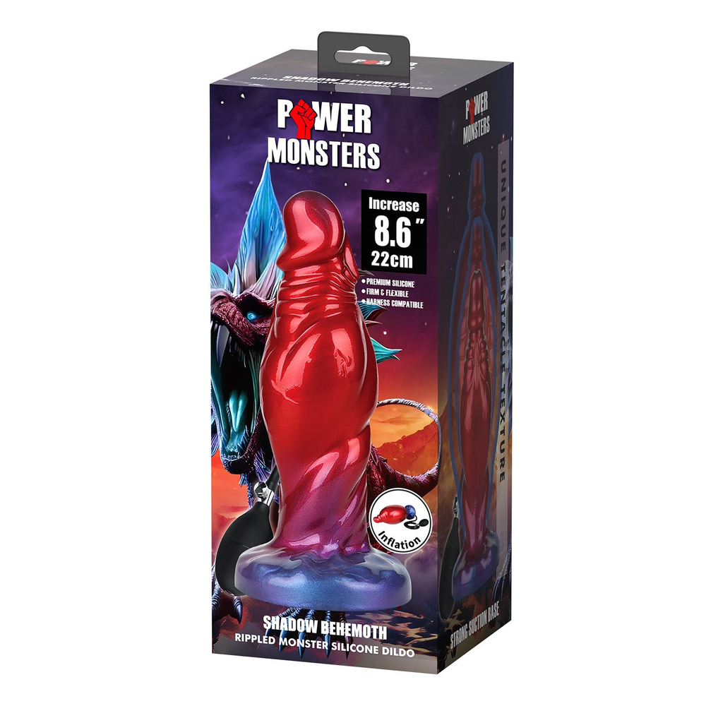 Красный фаллоимитатор с функцией расширения Shadow Behemoth - 21 см. (Цвет: красный)