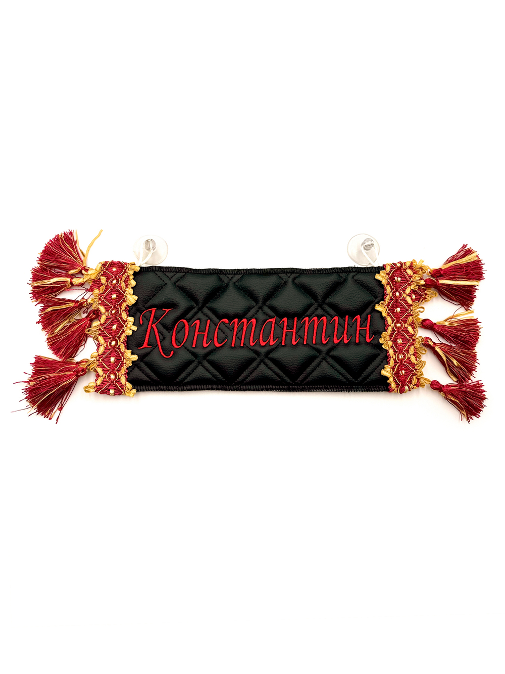 Карман Константин (черный с красной вышивкой, экокожа)