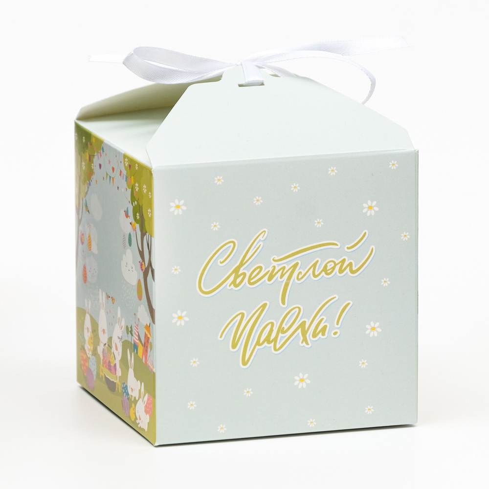 Коробка складная "Светлой пасхи!", 10 х 10 х 10 см, 7607371