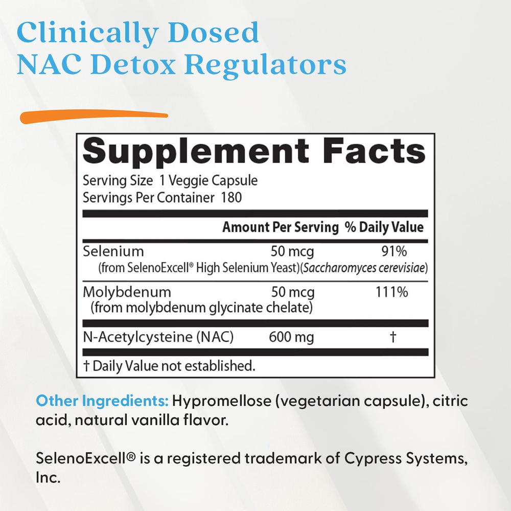 Doctor's Best, NAC для регуляции процесса детоксикации, 180 вегетарианских капсул