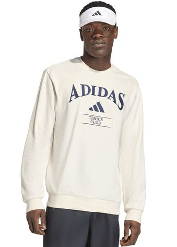 Мужская теннисная кофта Adidas Heritage Graphic Club Crew - chalk white/dark blue