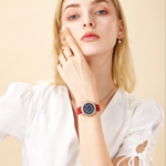 KANGOL Quartz Movement Genuine Leather Strap Watch Women"s Watch Blue Dial