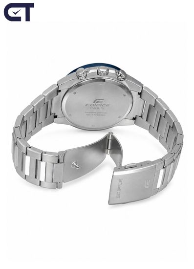 CASIO EFS-S650D-2ADF EDIFICE мужские наручные часы — солнечный хронограф с керамическим безелем и синим циферблатом