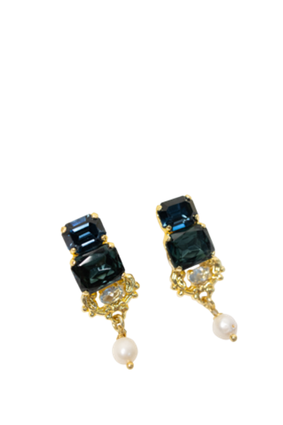Серьги клипсы Имперский синий