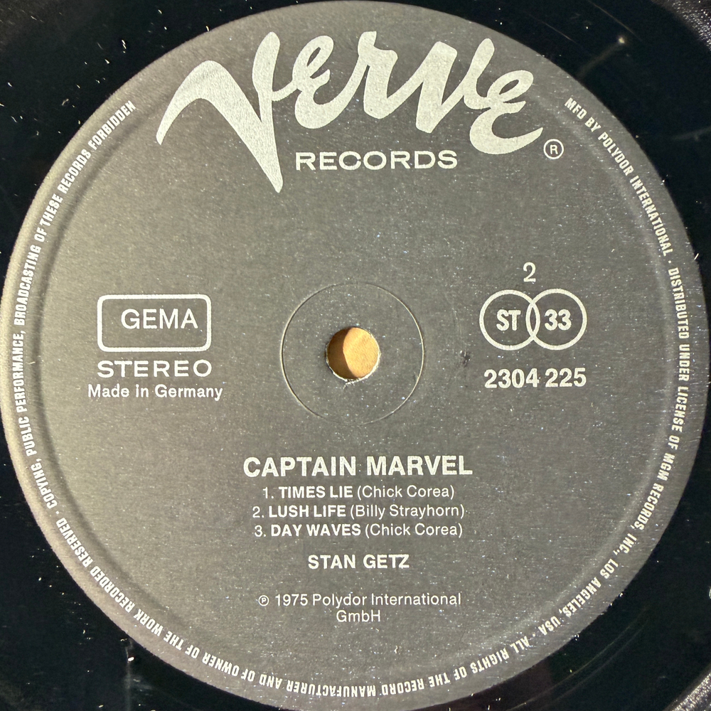 Stan Getz ‎– Captain Marvel (Германия 1975г.)