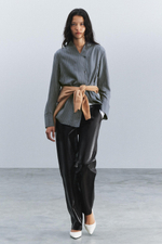 РУБАШКА В ПОЛОСКУ С ЗАПАХОМ — ZW COLLECTION — ZARA