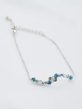 Браслет Млечный путь с голубыми кристаллами Swarovski