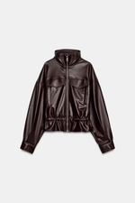 КУРТКА ИЗ ИСКУССТВЕННОЙ КОЖИ С РЕГУЛИРУЕМОЙ ТАЛИЕЙ — ZARA