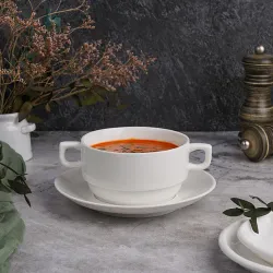 Бульонная пара 350 мл d 11,5 см h6 см белая фарфор Stackable P.L. Proff Cuisine [4]
