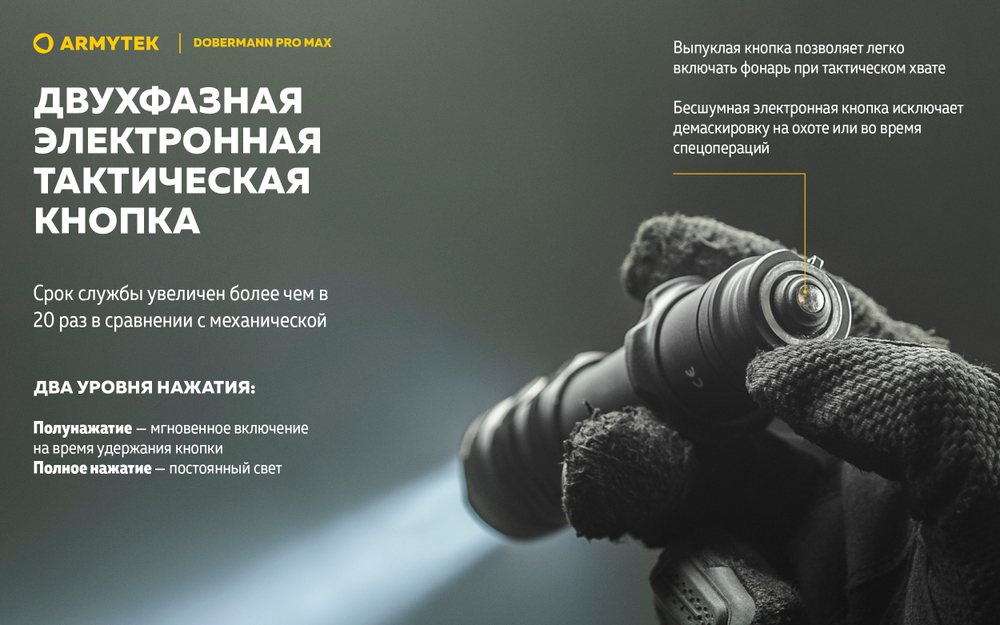 Фонарь Armytek Dobermann Pro Max Magnet USB Белый