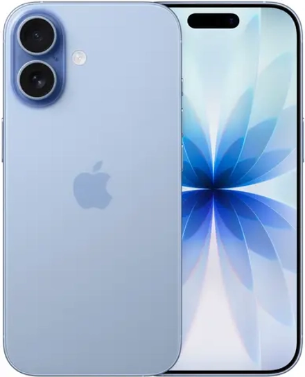 Смартфон Apple A3520 iPhone 17 256Gb голубой моноблок 3G 4G 1Sim 6.3" 1206x2622 iOS 26 48Mpix 802.11 a/b/g/n/ac/ax/be NFC GPS Protect