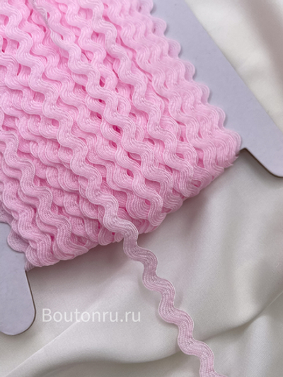 Тесьма декоративная волнистая "Вьюнчик зиг-заг" розовая