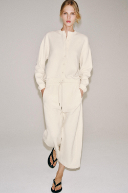 ZARA ХЛОПКОВАЯ ТОЛСТОВКА НА ПУГОВИЦАХ, ЭКРЮ