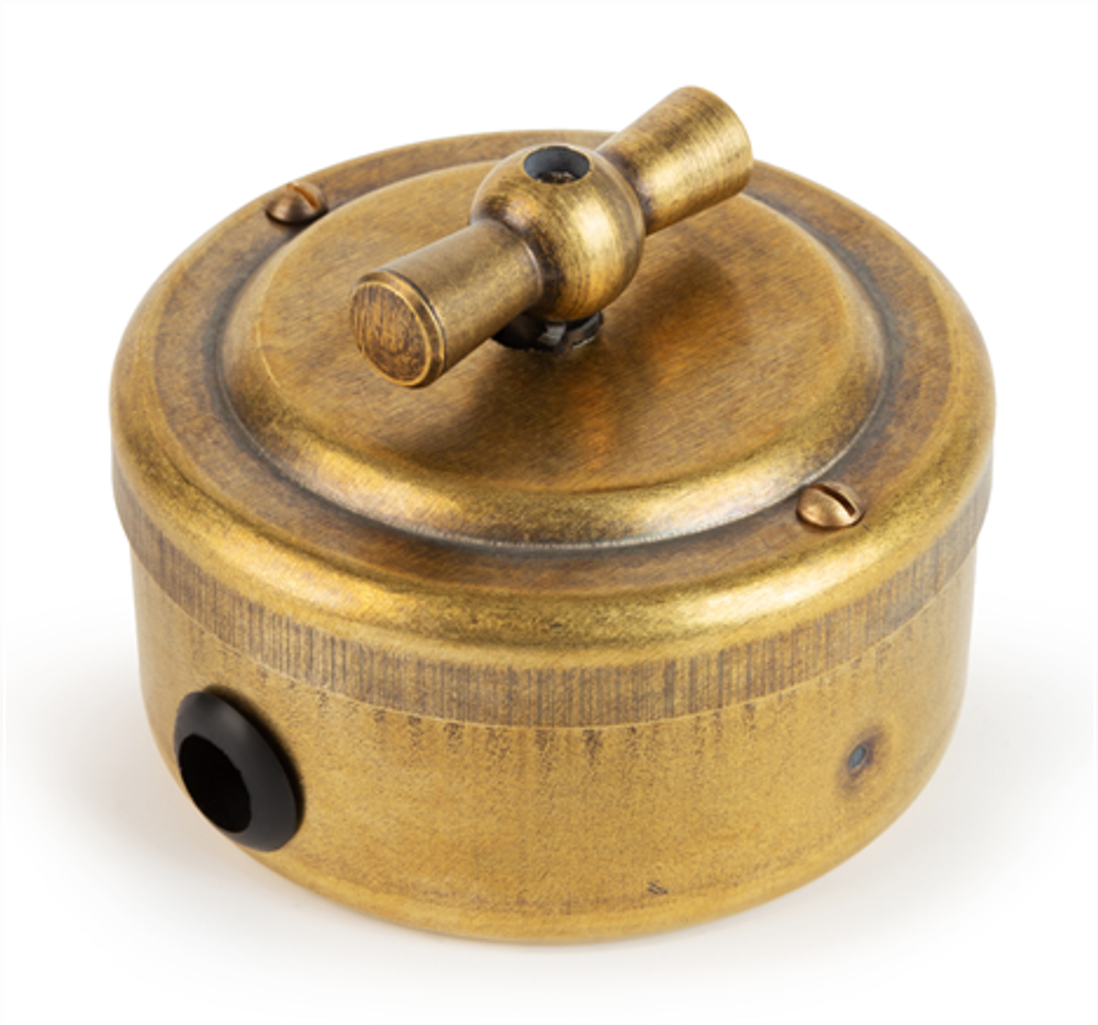 Выключатель 2х-клавишный ретро поворотный "Бронза" VINTAGE-BRASS 30201-1 / 2 группы света