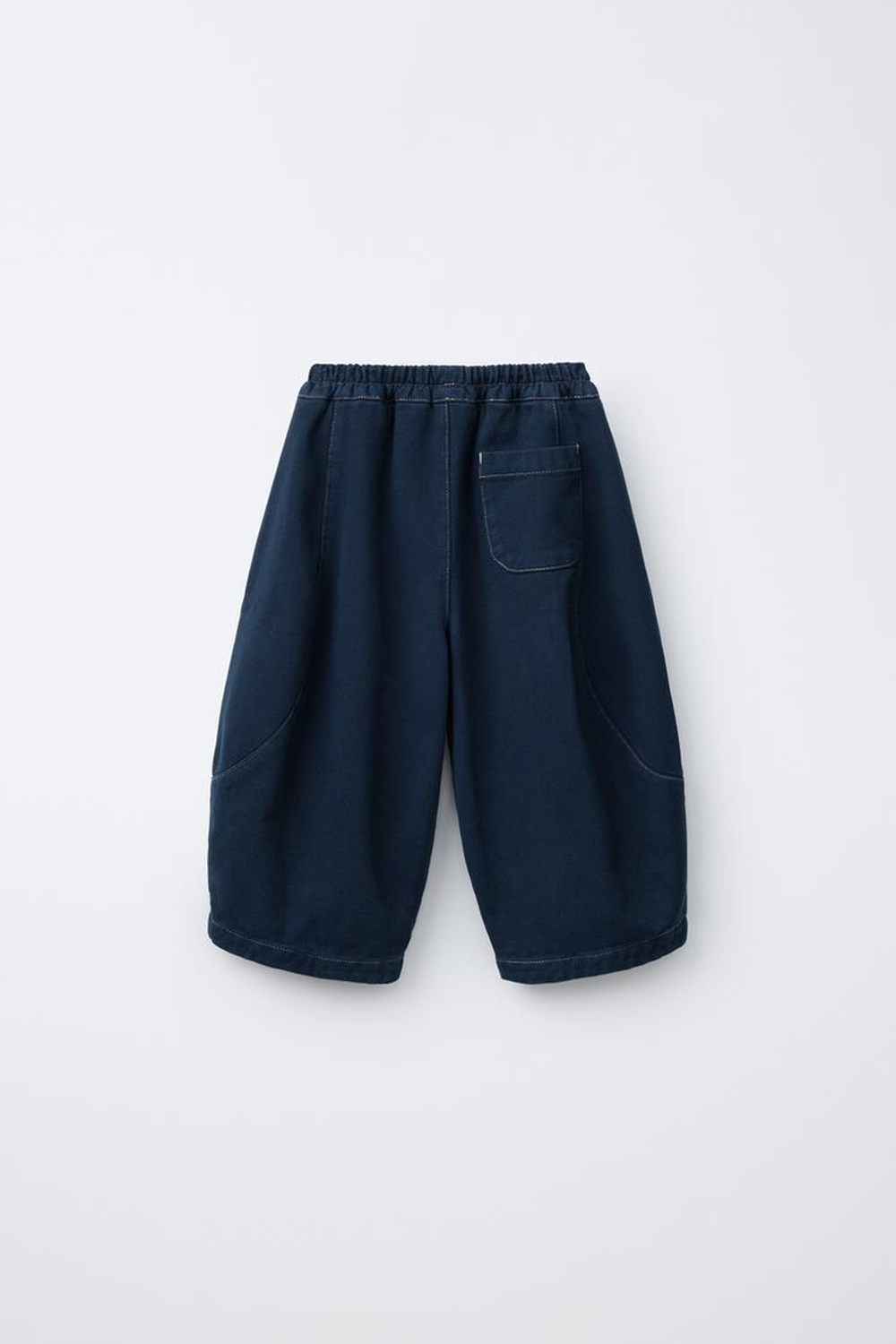 ZARA БРЮКИ BALLOON С ОТСТРОЧКОЙ, МОРСКОЙ СИНИЙ