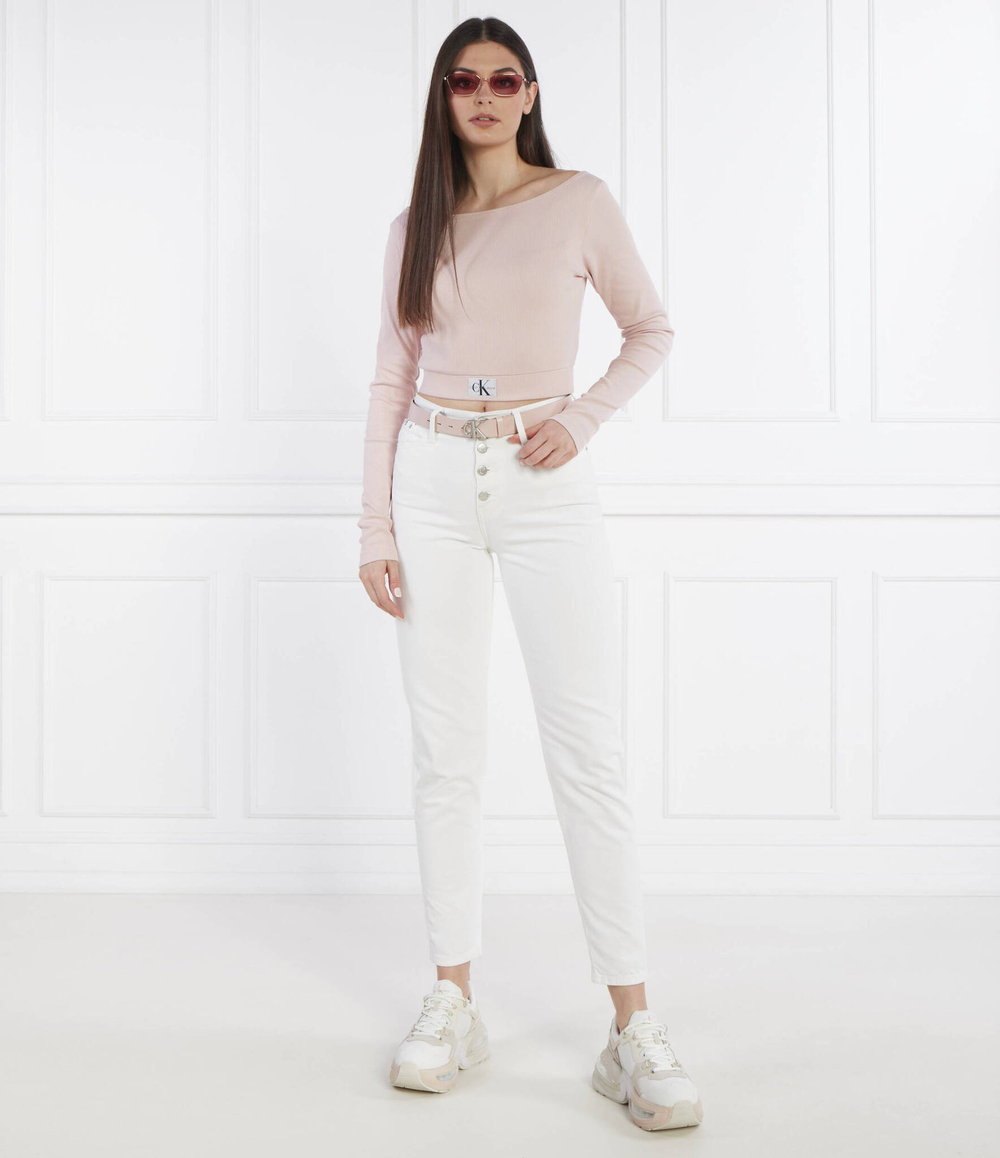 Худи WOVEN LABEL RIB CALVIN KLEIN JEANS - пудро-розовый(J20J223355)