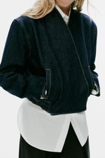 ДЖИНСОВЫЙ БОМБЕР TRF С ЗАПАХОМ — ZARA