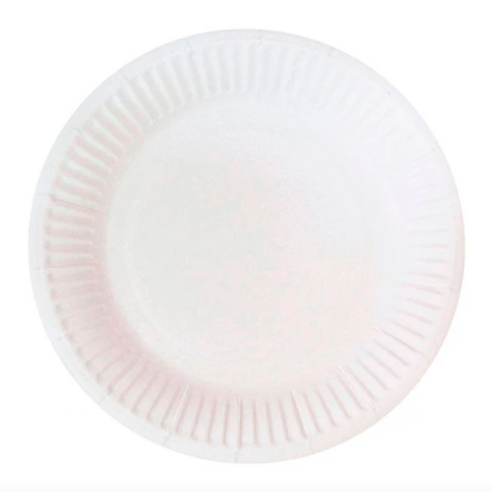 Тарелка бумажная d=180 мм Snack Plate белая мелованная