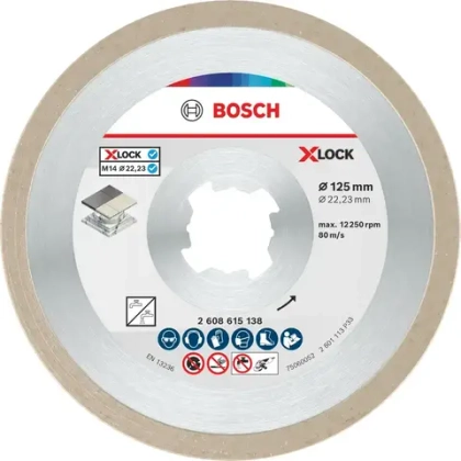 Алмазный отрезной диск Standard for Ceramic X-LOCK 125x22,23x1,6x7 BOSCH 2608615138