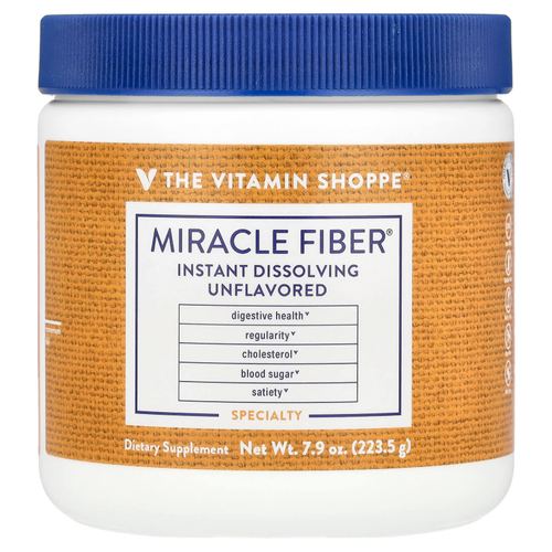 The Vitamin Shoppe, Miracle Fiber, клетчатка без добавок, 223,5 г (7,9 унции)
