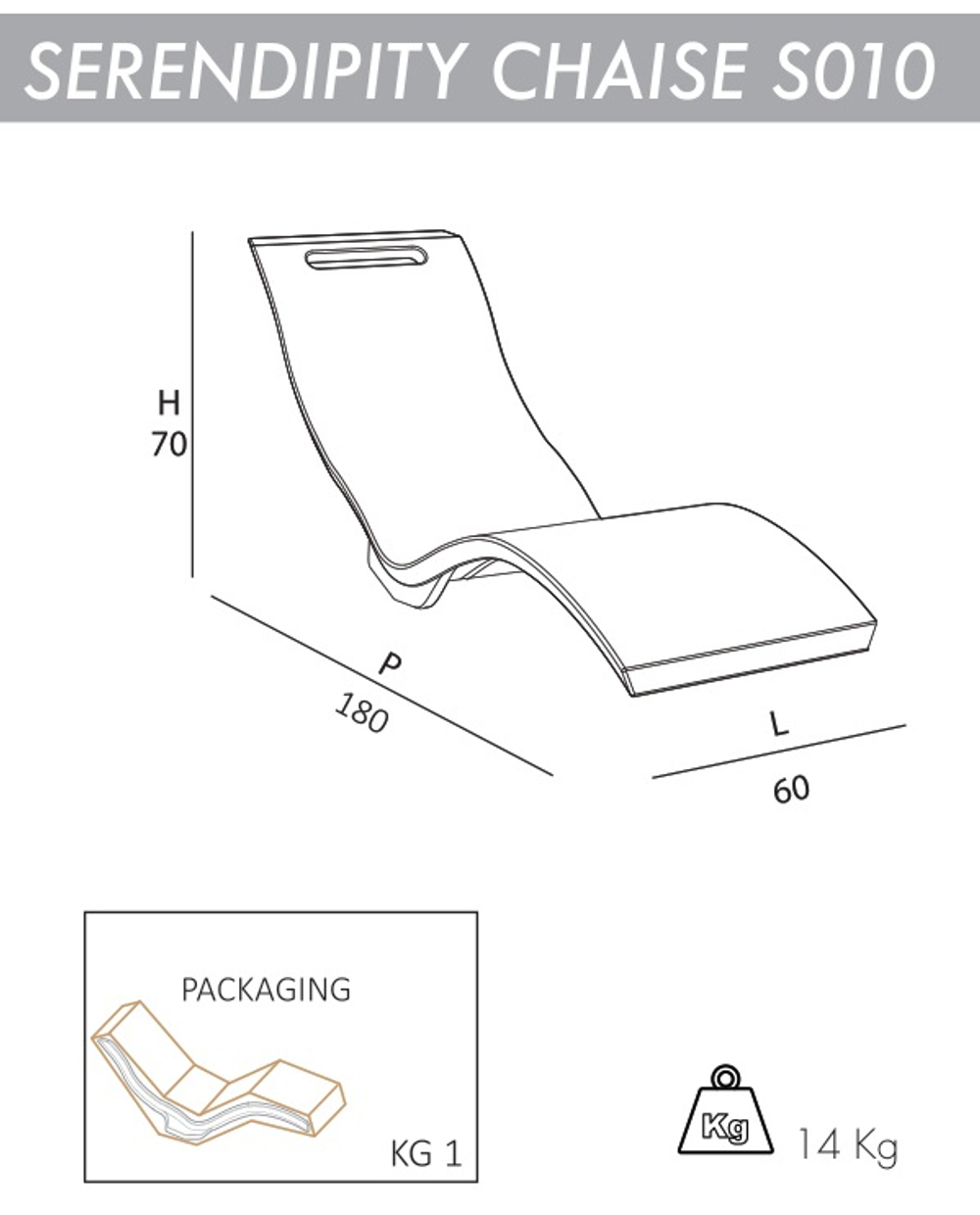 Шезлонг-лежак пластиковый Arkema Serendipity Chaise S010