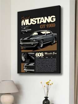 Картина Mustang GT для интерьера 30х40см 1шт., на деревянном подрамнике
