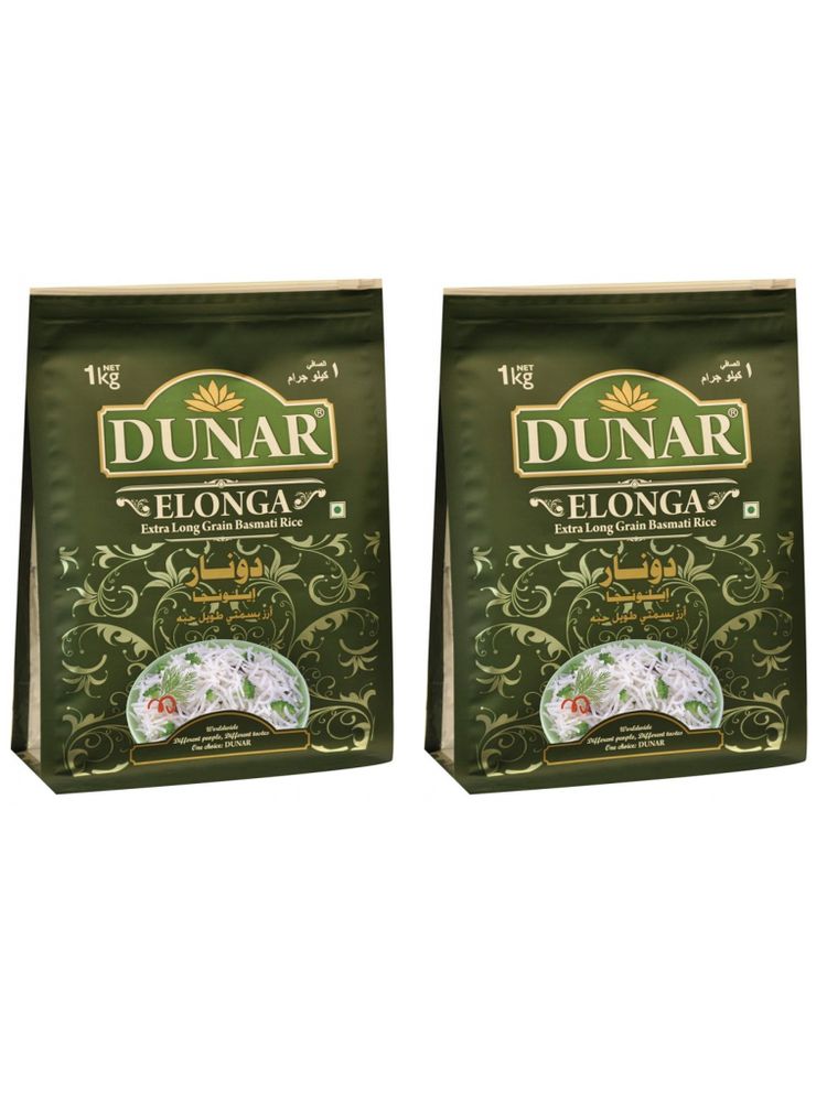Рис Dunar Basmati Elonga длиннозерный шлифованный 1 кг x 2 шт