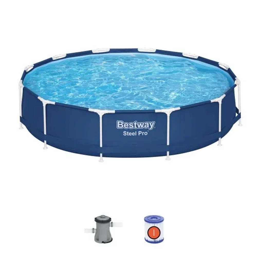 Бассейн каркасный Steel Pro 366*76 см + фильтр-насос 1249 л/ч (I) Bestway (56681)