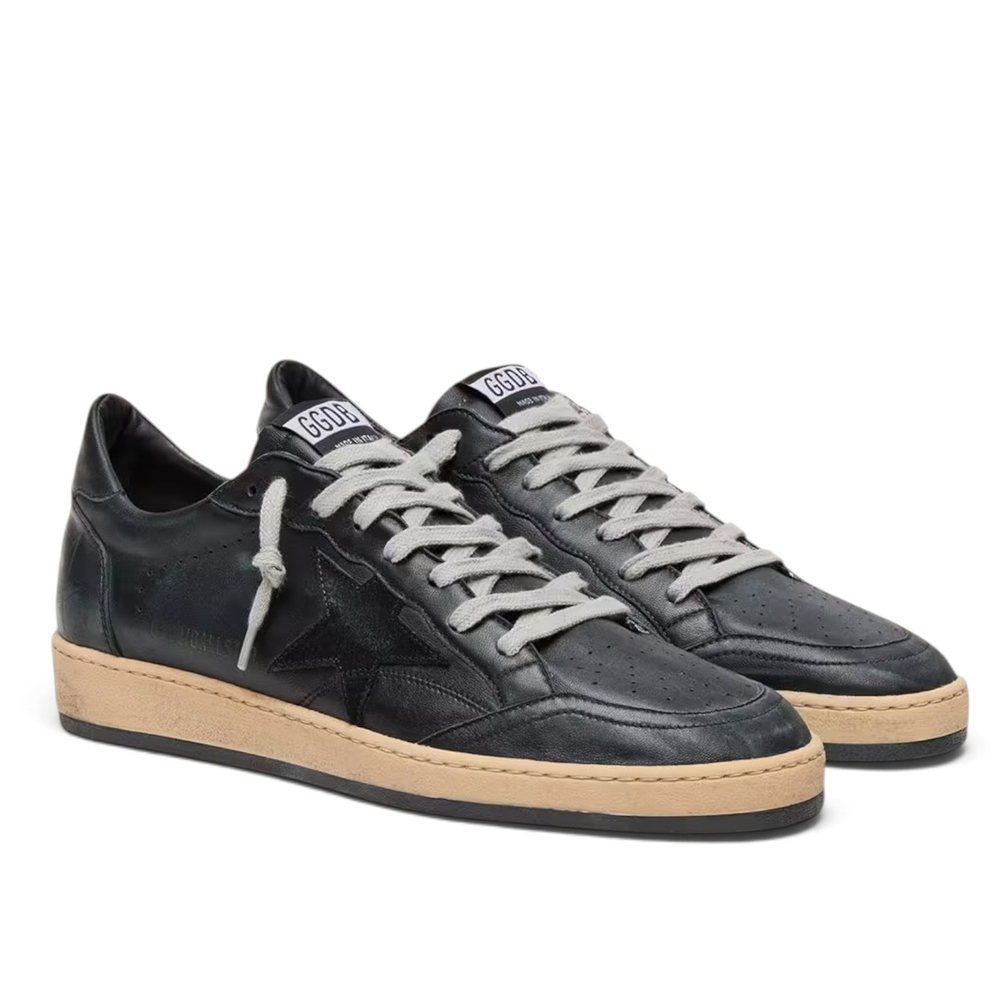 Men’s Ball Star in black nappa with suede star and nappa heel tab