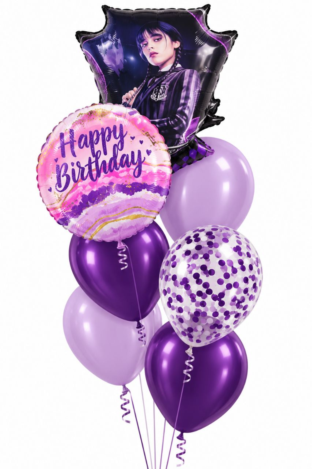 Фонтан шаров "Wednesday: Happy Birthday"