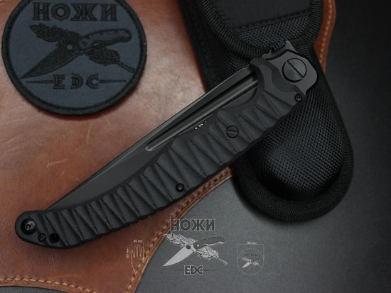 Складной нож НОКС Аватар (Black) 334-700424 c клинком из стали D2, рукоять G10