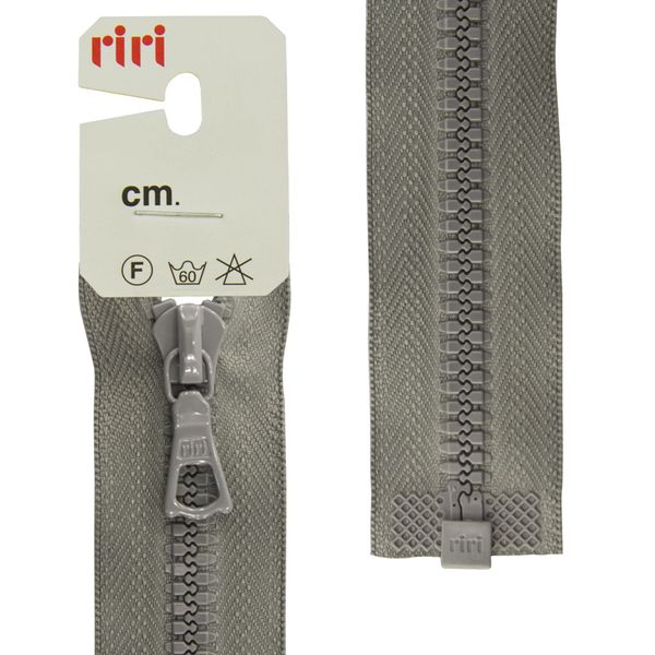 Молния трактор RIRI Т6 (6 мм) 1 зам., разъем., 55 см, цв.2106, серый, 1 шт