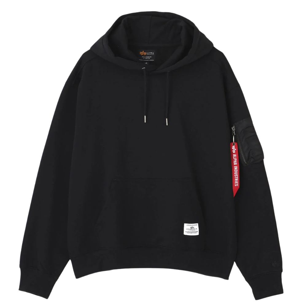 Толстовка Alpha Industries Utility Pocket Hoodie Relaxed Fit Black (Черная)