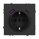 Механизм розетки с USB зарядкой SCT-NOBE-MUAC-SFPL-BK (230V, 16A) (Arlight, -)