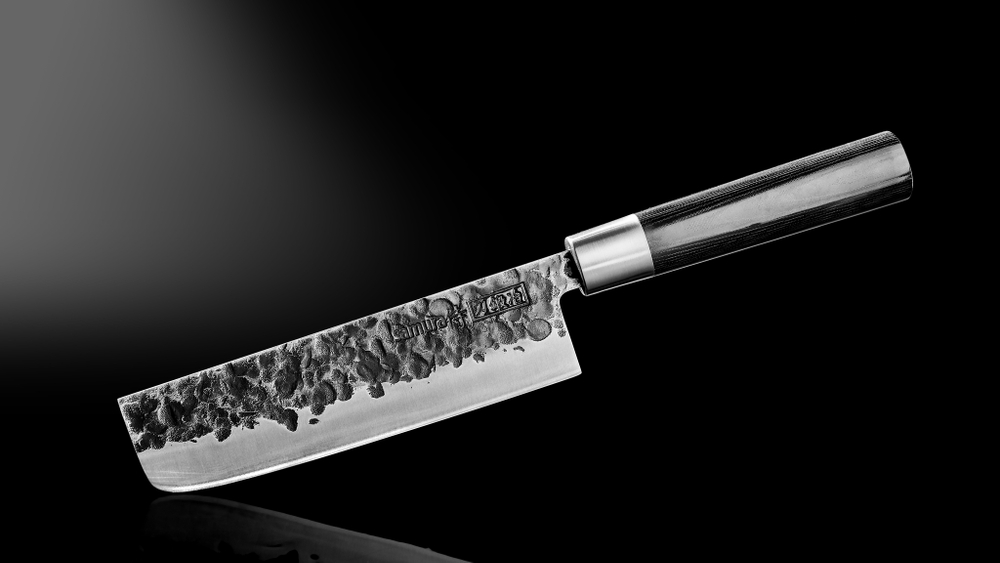 Нож кухонный Накири 16.8см, гвоздичное масло и салфетка Samura Blacksmith SBL-0043C/K
