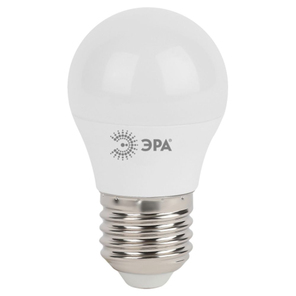 Лампа светодиодная ЭРА STD LED P45-7W-840-E27 7Вт шар нейтральный белый свет Е27 | Лампы cветодиодные Шар (G/P)