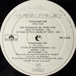Виниловая пластинка Jon And Vangelis ‎– The Friends Of Mr Cairo LP