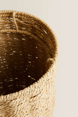 ZARA HOME КОРЗИНА ДЛЯ БУМАГ СО СЪЕМНОЙ КРЫШКОЙ, СВЕТЛО-БЕЖЕВЫЙ