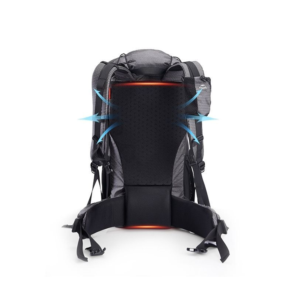 Рюкзак туристический Naturehike Rock Series 60L+5L с рамой Hiking, Climbing, Trekking and Travelling Black, 6927595746370
