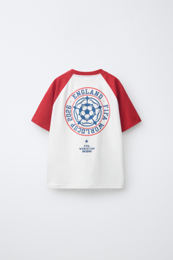 ZARA ФУТБОЛКА С ПРИНТОМ ENGLAND FIFA WORLD CUP ™ 2026, БЕЛЫЙ