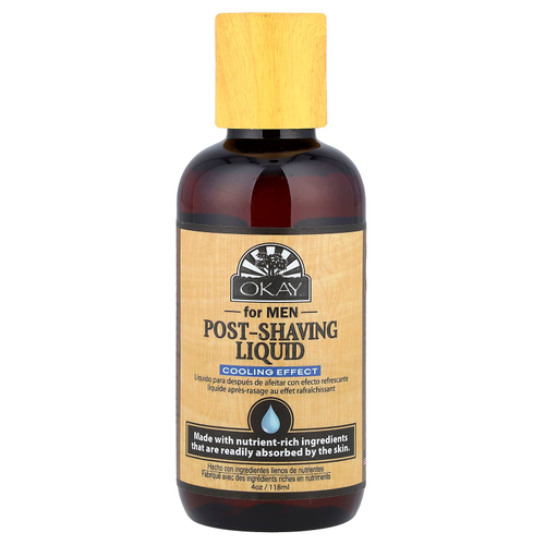 Okay Pure Naturals, Жидкость для мужчин после бритья, с охлаждающим эффектом, 118 мл (4 унции)
