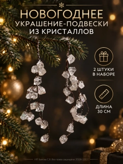 Новогоднее украшения на елку Подвеска из кристаллов