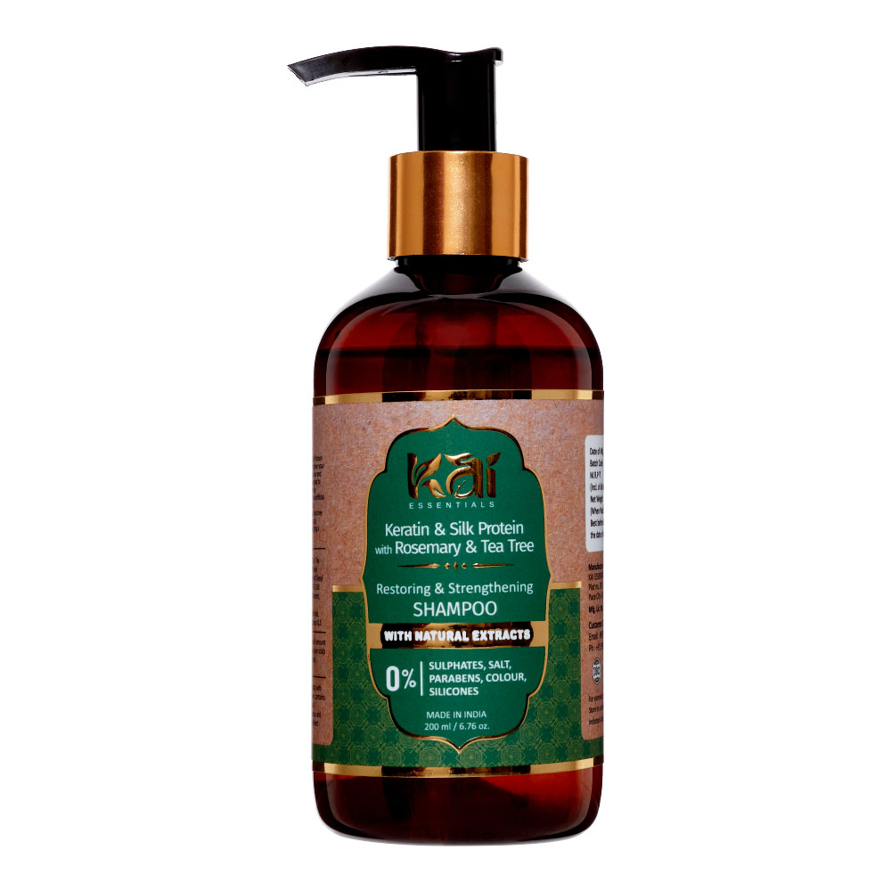 Шампунь Keratin & Silk Protein with Rosemary and Tea Tree Кератин и протеины шелка с розмарином и чайным деревом KAI ESSENTIALS | КАЙ ЭССЕНЦИАЛС 200мл