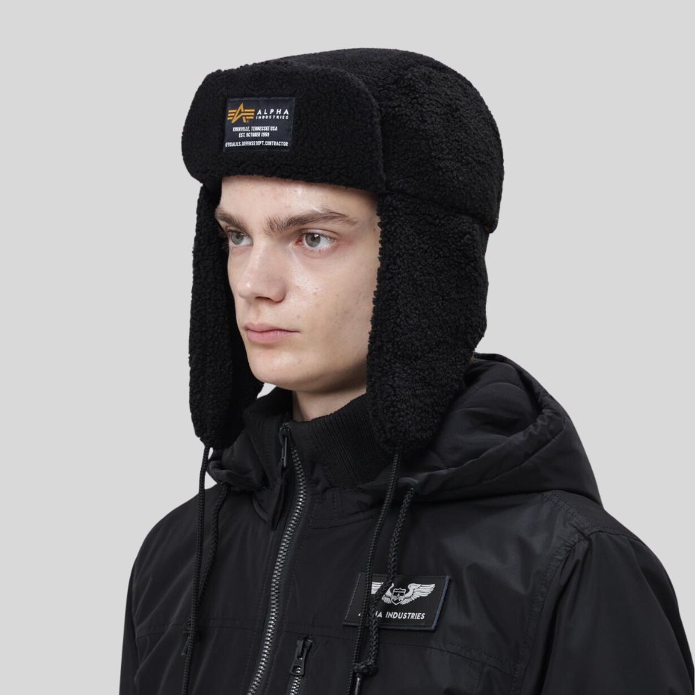 Шапка Alpha Industries Alpha Teddy Hat Black (Черная)