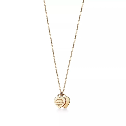 Подвеска из золота 18 к (750 проба) , Tiffany, двойное сердце 💕