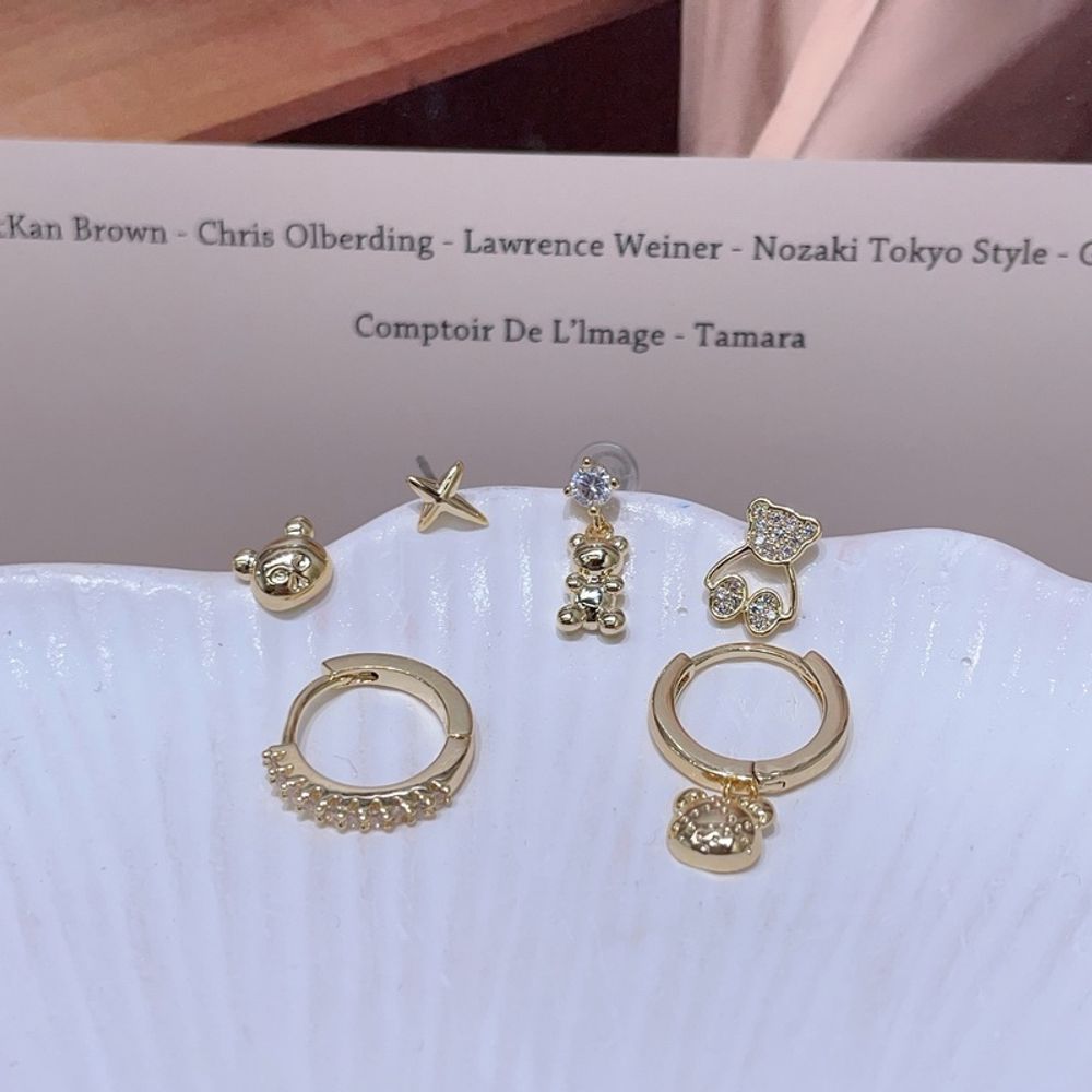 Набор сережек, 3 пары "Bear Ring" Набор сережек, 3 пары "Bear Ring"